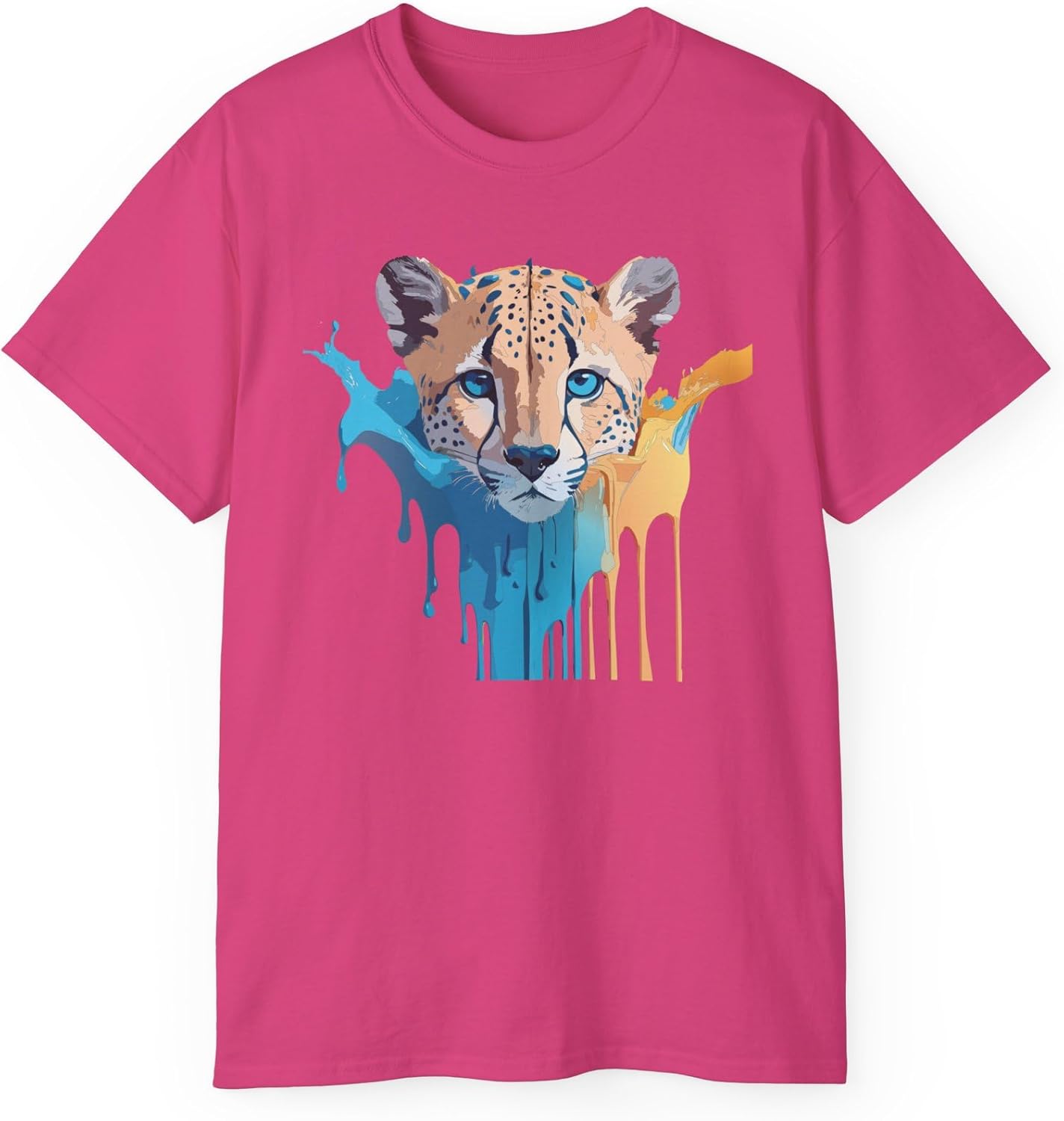 

Cheetah Graphic Design Tee, Cheetah Shirt, Floral Vintage Tees, Art Design T-Shirt, Animal Graphic Tee, Animal Shirts 1 5XL різнокольоровий