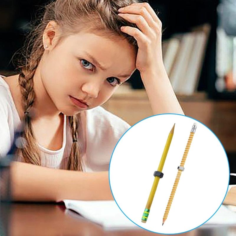 Quiet Wooden Threaded Pencil With Rotating Metal Nut Design For Classroom Concentration Focusing Aid Stress Relief Tool