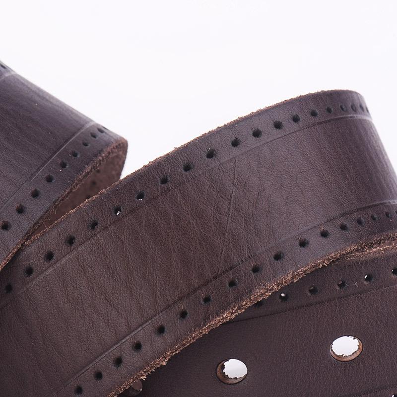 Manufacturer Direct Sales Top Layer Cowhide Men's Genuine Leather Belt Amazon Hot Item Washed Casual Retro Needle Buckle Belt