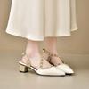 Fashion Mid-heel Toe Professional High Heels New French Spike Pointed Toe Niche Fashion Sandals for Summer 2025