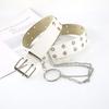 Double Buckle Gear Design Faux Leather Waist Belt For Casual Wear