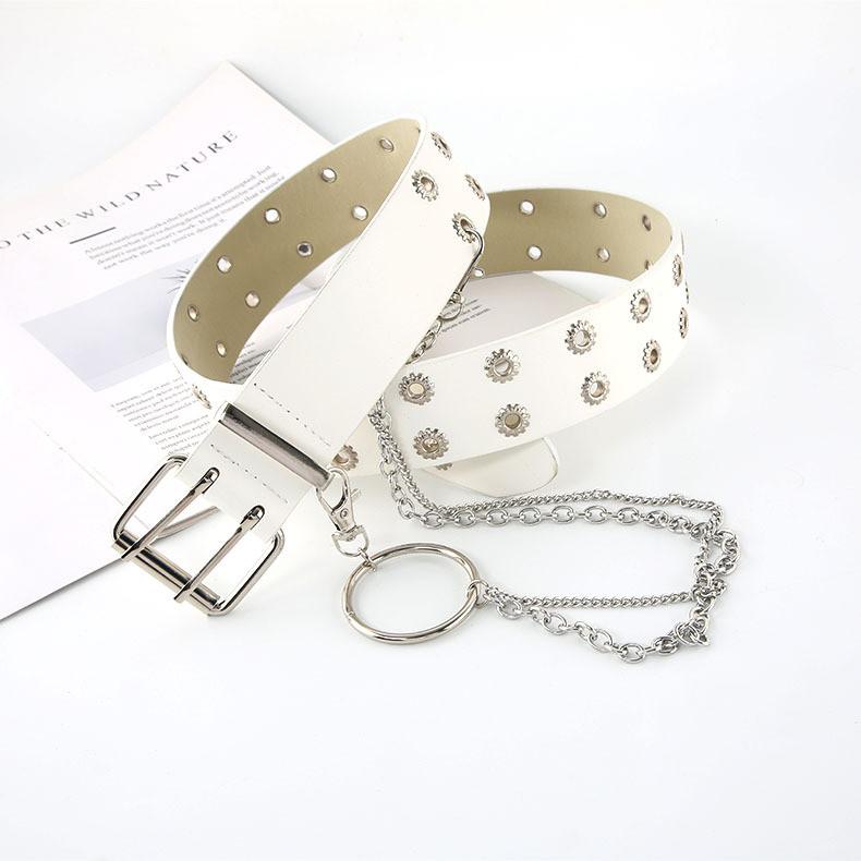 Double Buckle Gear Design Faux Leather Waist Belt For Casual Wear