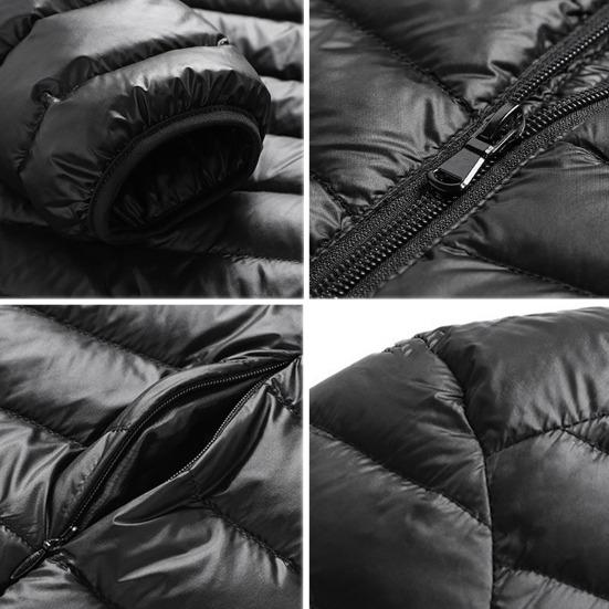 Men Winter Cotton Coat Hooded Long Sleeve Solid Color Lightweight Cotton Jacket with Pockets Cold Weather Outerwear