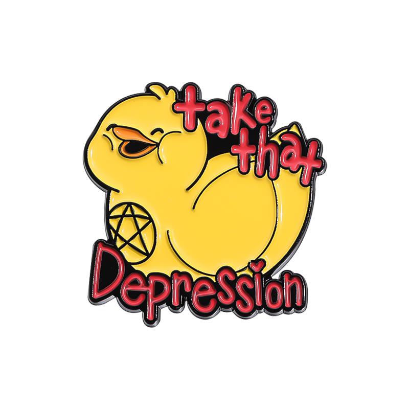 

Take That Duck Enamel Pins Custom Cartoon Chicken Brooches Lapel Badges Animal Jewelry Gift for Friends