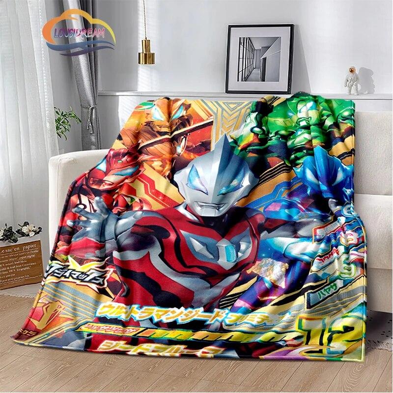 Ultra Heroes Zeta Hero's Path  Wool Blanket Jindian Animation Character Ultraman  Fashion  Portable Flannel Warm Camping
