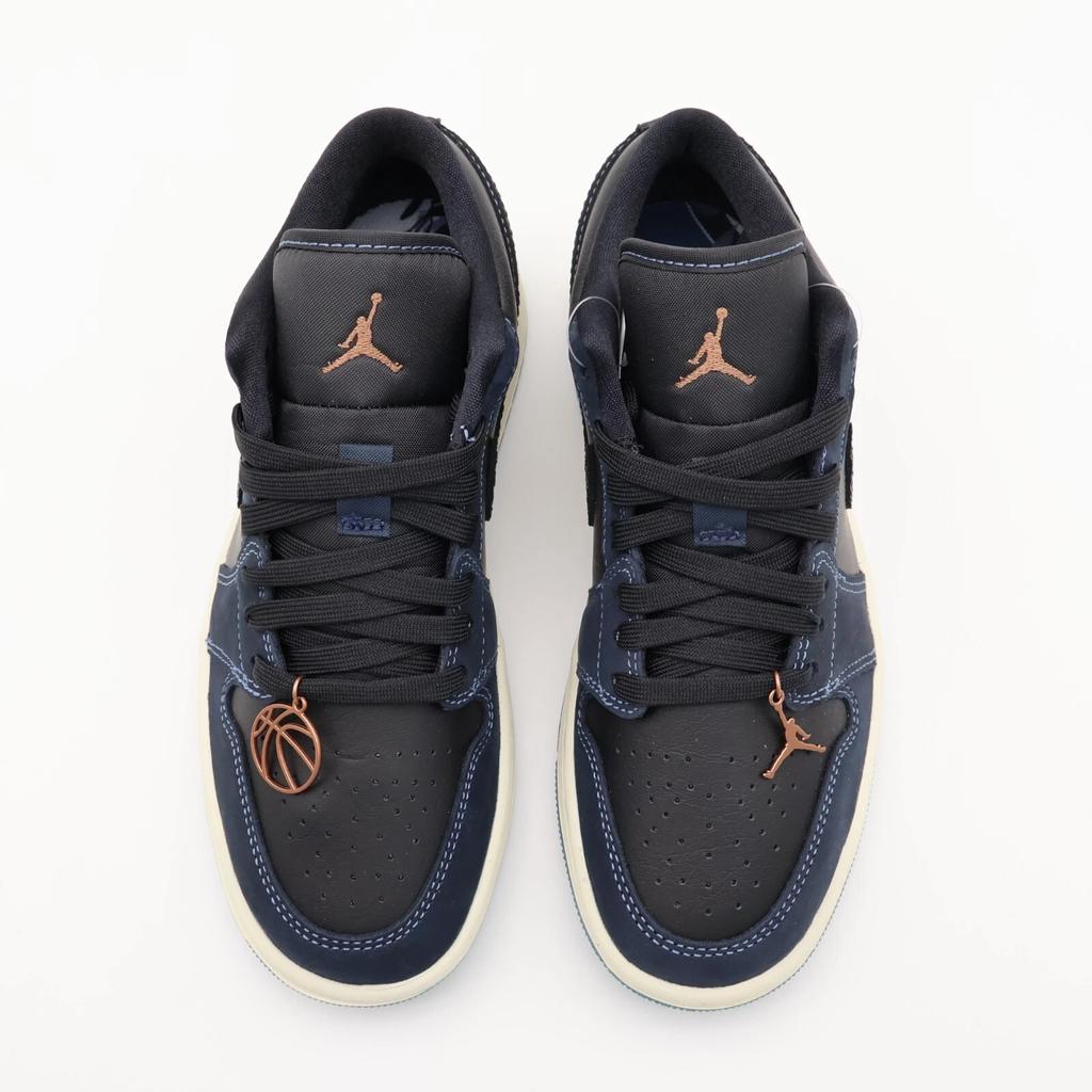 FJ5478-010 Nike Air Jordan 1 Low Navy Black Snakeskin Dark Obsidian (Women's)