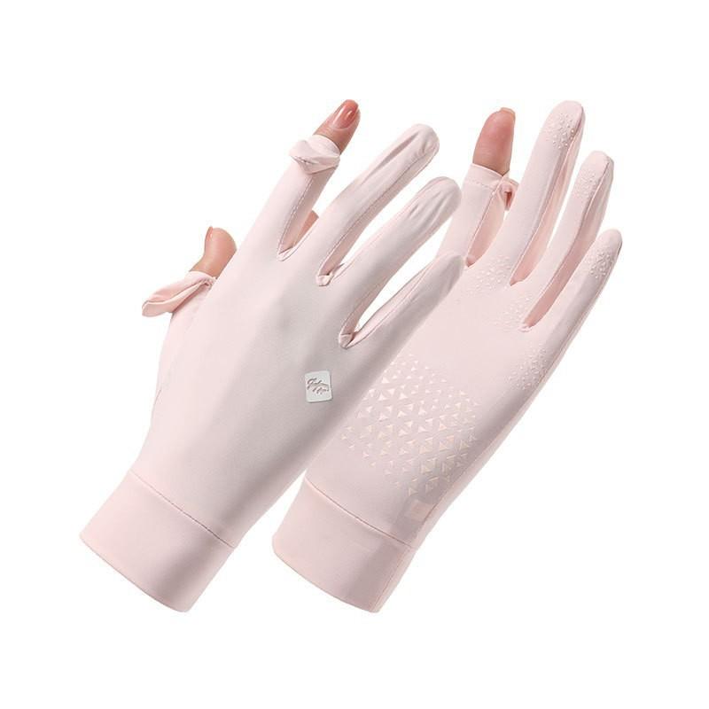 UV Protection Driving Gloves Women Lightweight Ice Silk Long Finger Anti-Slip Touchscreen Compatible Outdoor Cycling