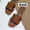 Diese H Hausschuhe Damen Sommerkleidung vielseitig neu Leder Ein-Riemen Sandalen H-förmig flacher Boden