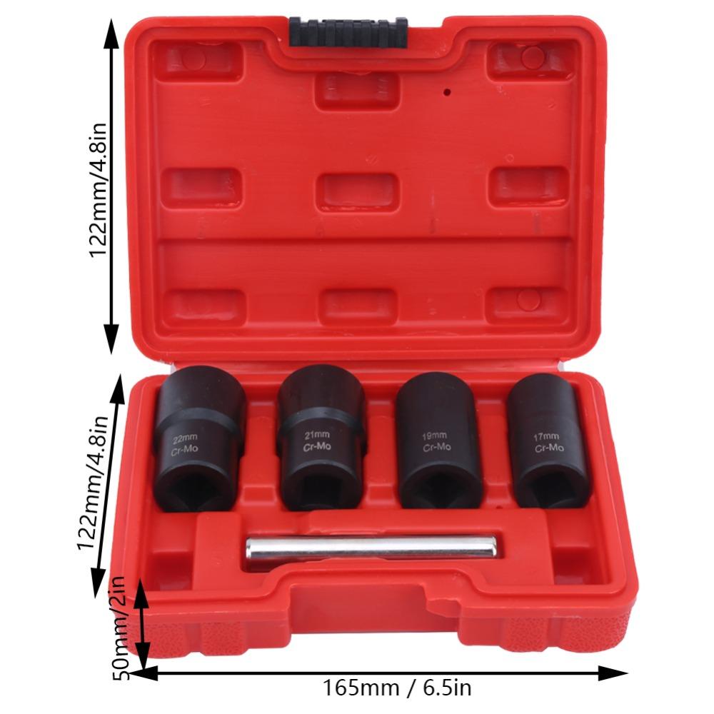 5pcs Metal Construction Bolt Remover Socket Tool Stripped Lug Nut Remover For Vehicle Repair