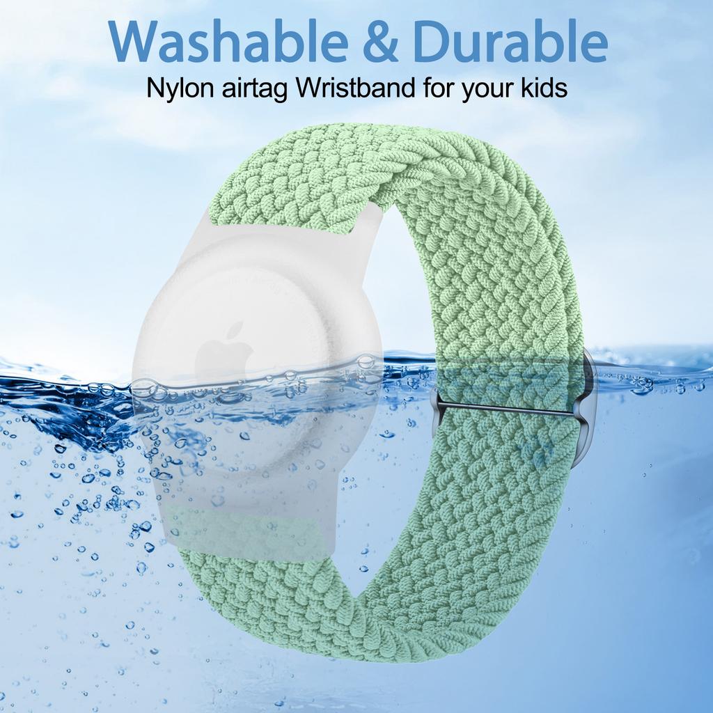 Elastic Braided Kids Wristband Case For Apple AirTags Anti-Scratch Cover Solo Loop for Airtag GPS Tracker Holder Watch Bracelet