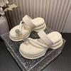 Beautiful Cool Slippers Women's Summer Wear 2025 New Set of Toe Rhinestone Muffin Thick Bottom Seaside Beach Women's Slippers
