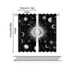 2Pcs Sun And Moon Printed Curtains Boho Exotic Decor Curtains For Bedroom Living Room Bohemian Tribal Black Window