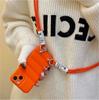 Crossbody Necklace Strap Lanyard Down Jacket Silicone Soft Phone Case For 15 14 13 Pro Max 12 11 XS XR Puffer Case