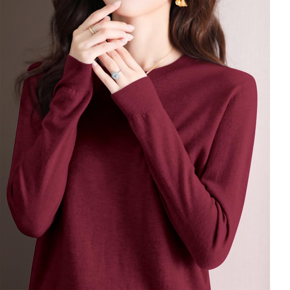 Bidason Knit Pullover Cool Highly Loose Long Women's Sweater, Lightweight, Innerwear, Neck, Stretchy, Soft, Warm, Non-Irritating, Layering, Versatile,