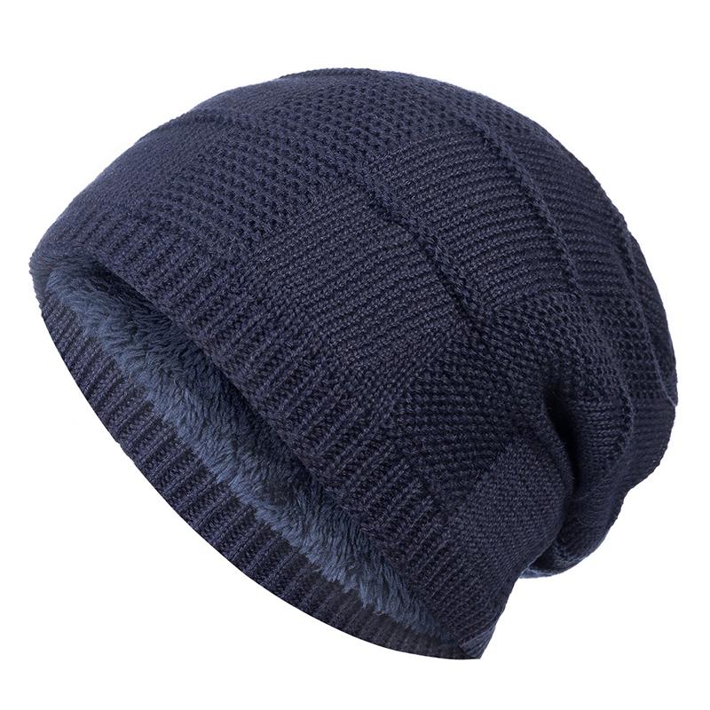 Hats New Winter For Stylish Men Women Slouchy Warm Ski Beanie Hat Plain Pattern Design Add Fur Lined Thick Knitted Hat Bonnet Cap