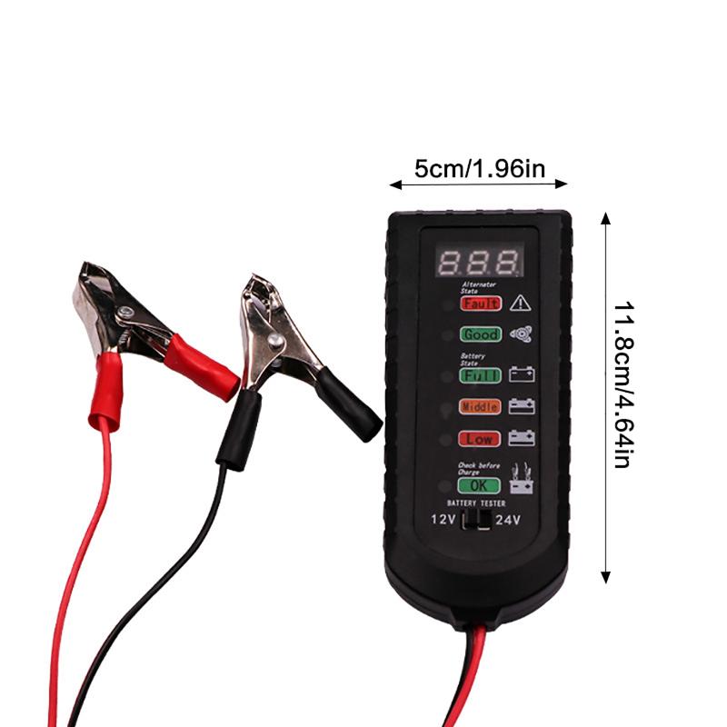 Taşınabilir Dijital Akü Yük Test Cihazı Alternatör Test Cihazı 12V 24V Otomotiv Motosiklet İçin Akü Durumunu Test Etmek İçin