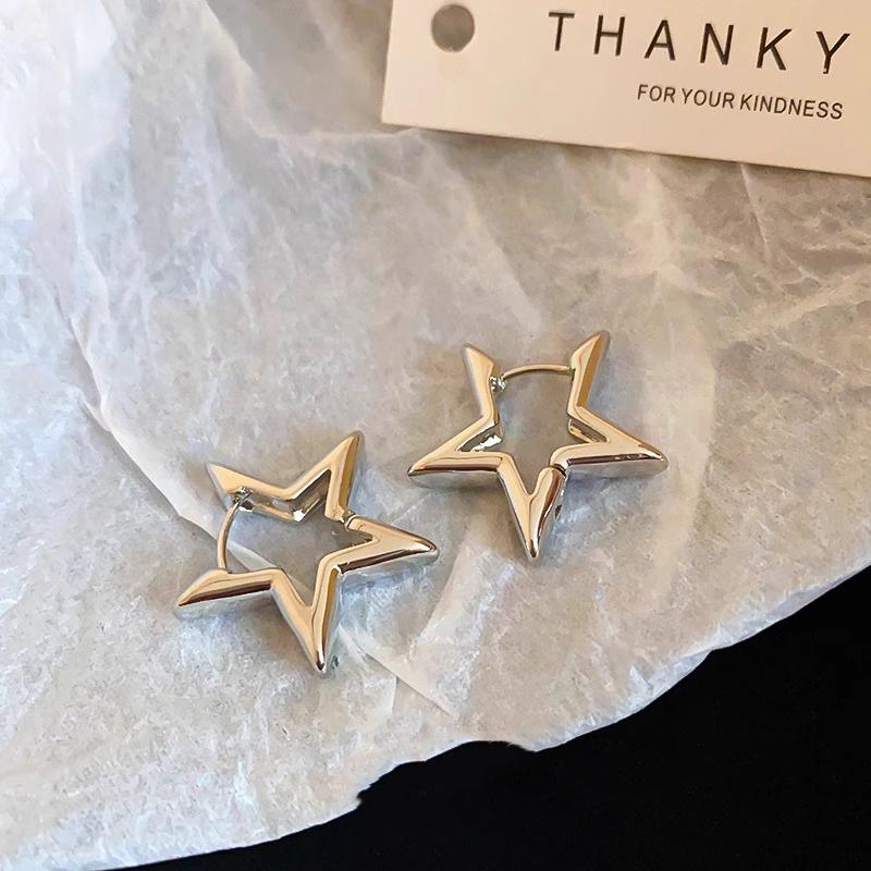 

Geometric Stars Metal Earrings Female Personality Versatile Fashion Earrings Temperament Earrings Niche Vintage Ladies Accessories Elegant Jewelry