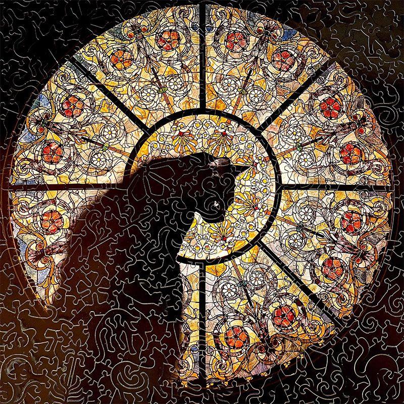 

30*30 см пазл в форме церковного кота в форме соборного кота, 372 элемента, деревянная рамка для подарков на дни рождения и дни святого Валентина, игрушки Church Cat Puzzle