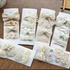 4 teile/satz Ästhetische Frauen Haar Clip Retro Beige Farbe Haar Pin für Kinder Mädchen Floral Bogen Perle Kinder Headwear Haar zubehör