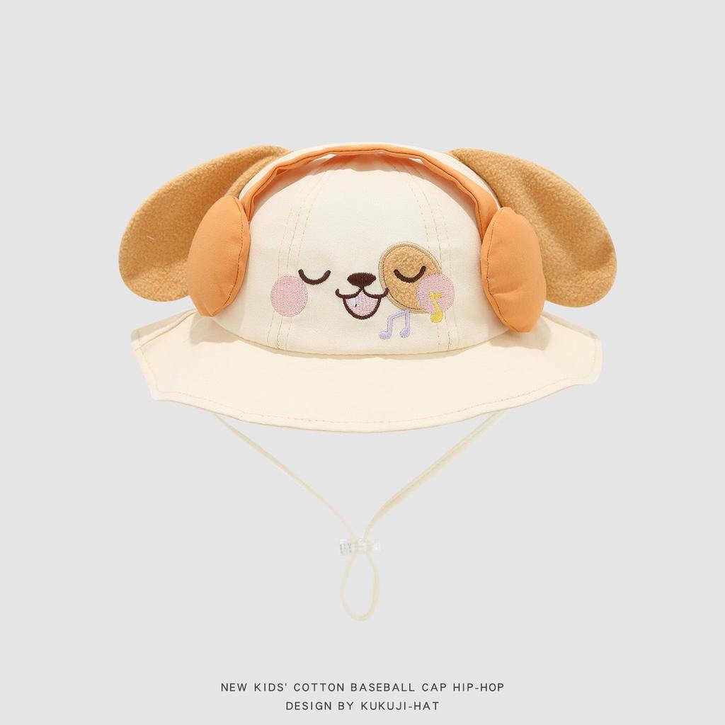 2026 Spring Unisex Baby Bucket Hat - 3D Cartoon Bear Design, Kids Fisherman Sun Hat