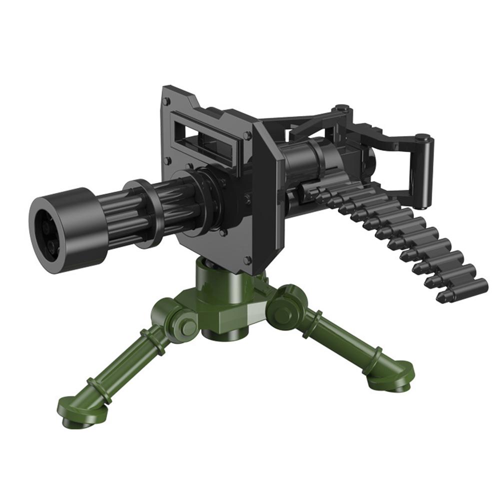 WW2 MOC-Military Building Blocks, Solider Figures, Weapons Machine Guns, Bricks Accessories, RPG Gatling, NSV Mortar, Halloween