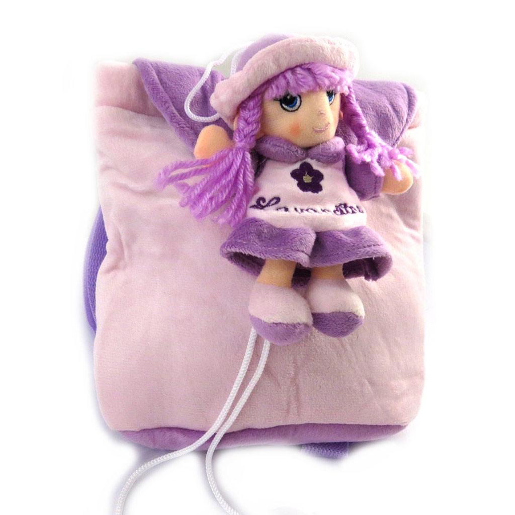 Les Trésors De Lily [M1346] - Sac à dos peluche 'Lavandine' violet - 20x16x4 cm