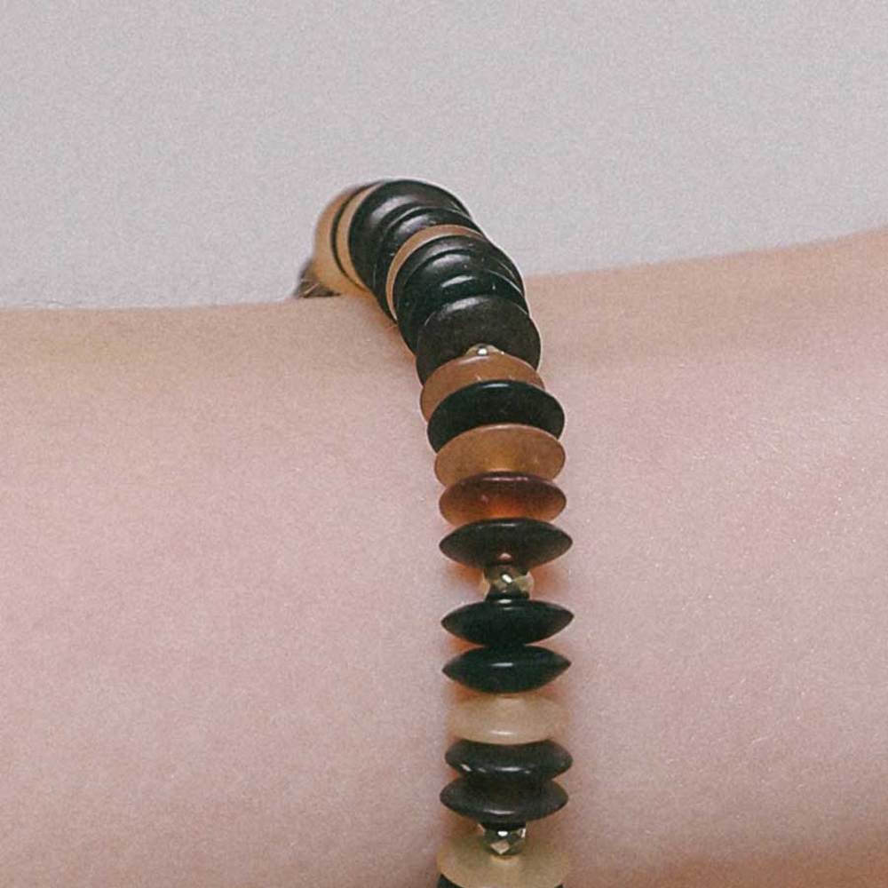 J.Lauren Brown Agate Gemstone Chip Bracelet B01058