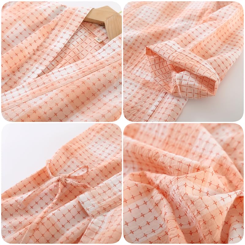 double after gentle on the cotton room autumn [ASHE RANGEEL] Pajamas, gauze, printed, bathrobe, 100% cotton, jinbei, women's, men's, women's, yukata,