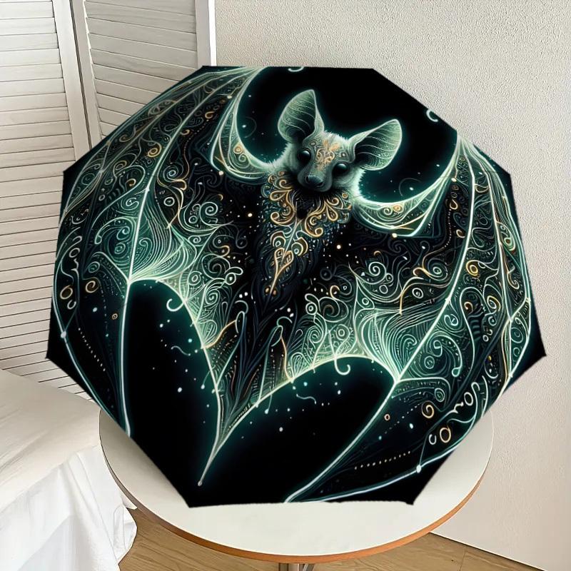 1pc Ethereal Bat Artwork Umbrella with Plastic Handle,Suitable for All Seasons Home Travel Outdoor UmbrellaDD1067