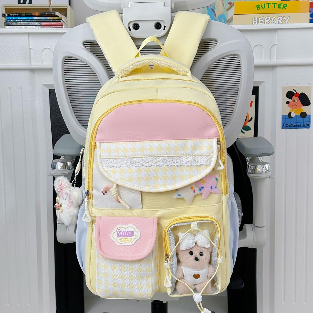 Schoolbag two-dimensional dopamine pain bag cute student schoolbag campus student schoolbag large capacity transparent pain bag