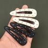 5Pcs Black White Polka Dot Leather Hair Clips Women'S Bangs Bb Clips Cool Sweet Girls Hair Accories Simple Clips
