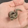 Elegant Brass Snake Statue Antique Figurines Copper Texture Suitable for Sophisticated Home and Office Decorations