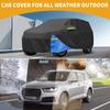 Motoforti Car Cover All Weather for Jeep Grand Cherokee 210D Black Blue with Left Zippers