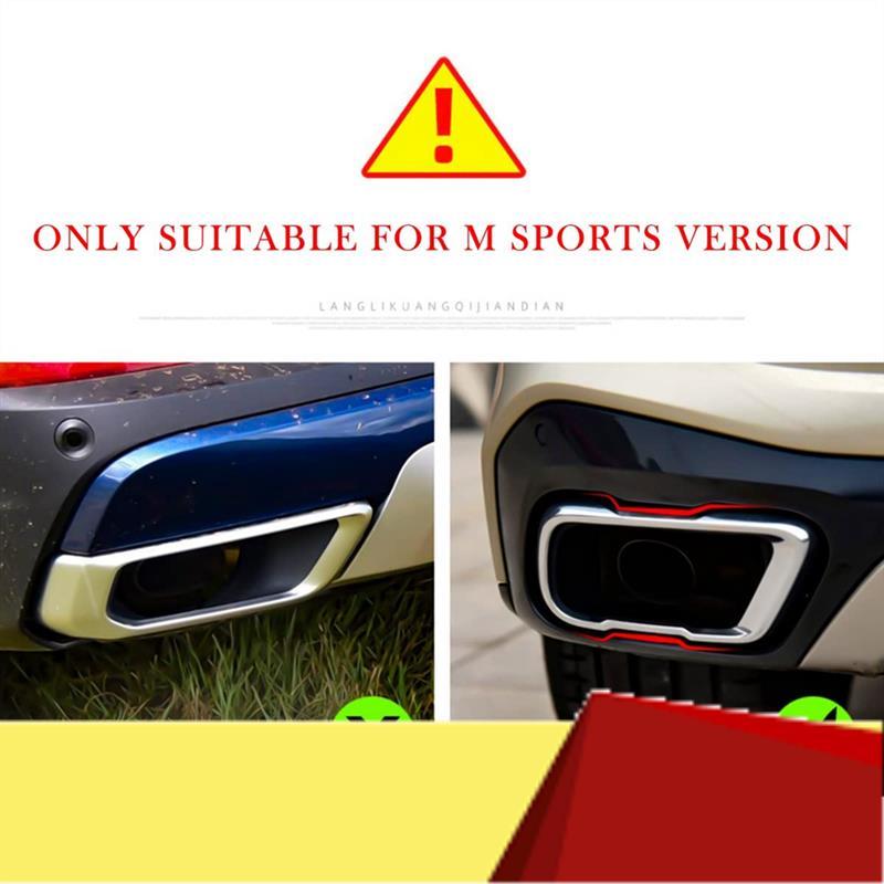 For BMW X5 G05 Car Exhaust Muffler Tail Pipe Trim Cover Stainless Steel Exterior Accessories Parts Kit-M53K