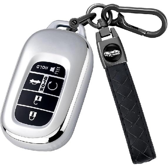 Key Fob Cover with Keychain For 2022 2023 2024 Accord Civic HR-V CR-V Pilot Smart Remote Key Case