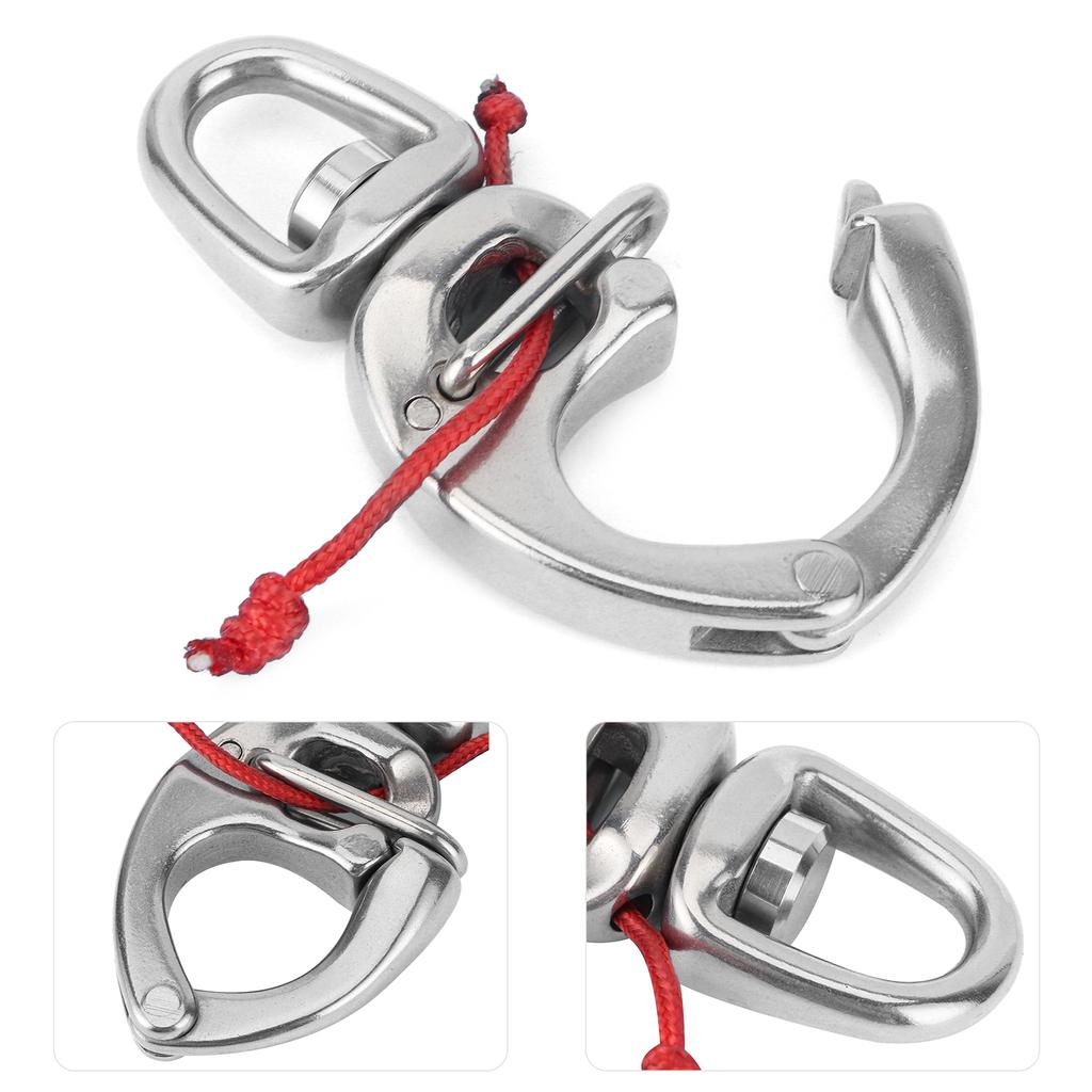 Boat Fast Eye Snap Hook 316 Stainless Steel 360 Degrees  Rotation High Hardness for Yacht  Truck  Car