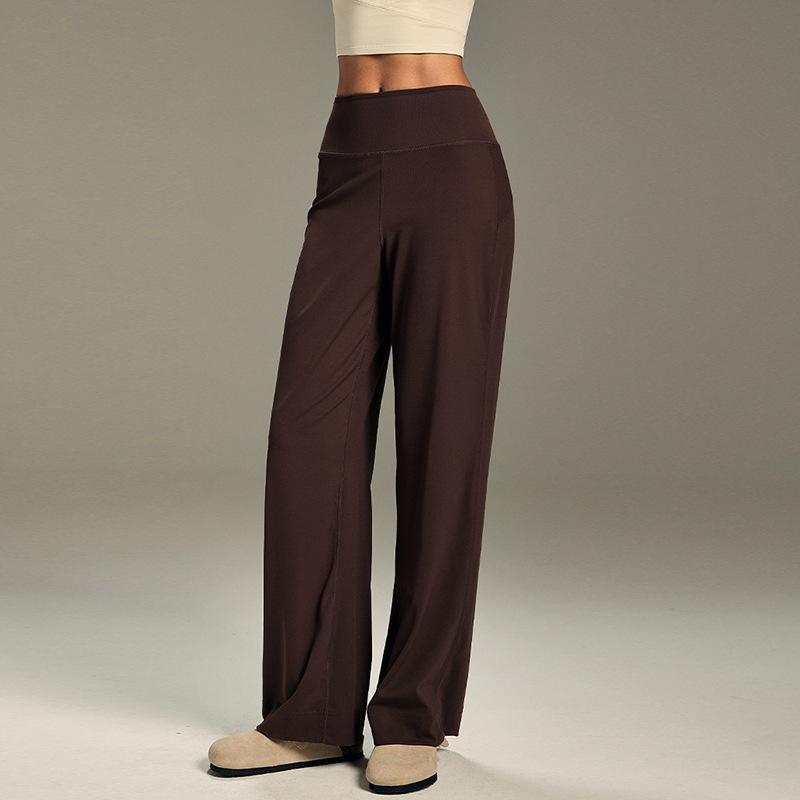 Damen High-Waist Schnelltrocknende Yoga- & Laufhose: Lockeres, gerades Design mit weitem Bein für Pilates, Training und Fitness.