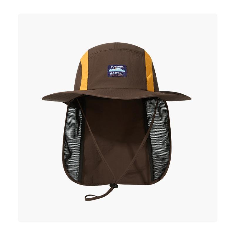 

Parent-child shawl hat children s big eaves mountain camping hat boys and girls sunshade sunscreen beach bucket hat Children 3-10 years old (52-54) темно-коричневого