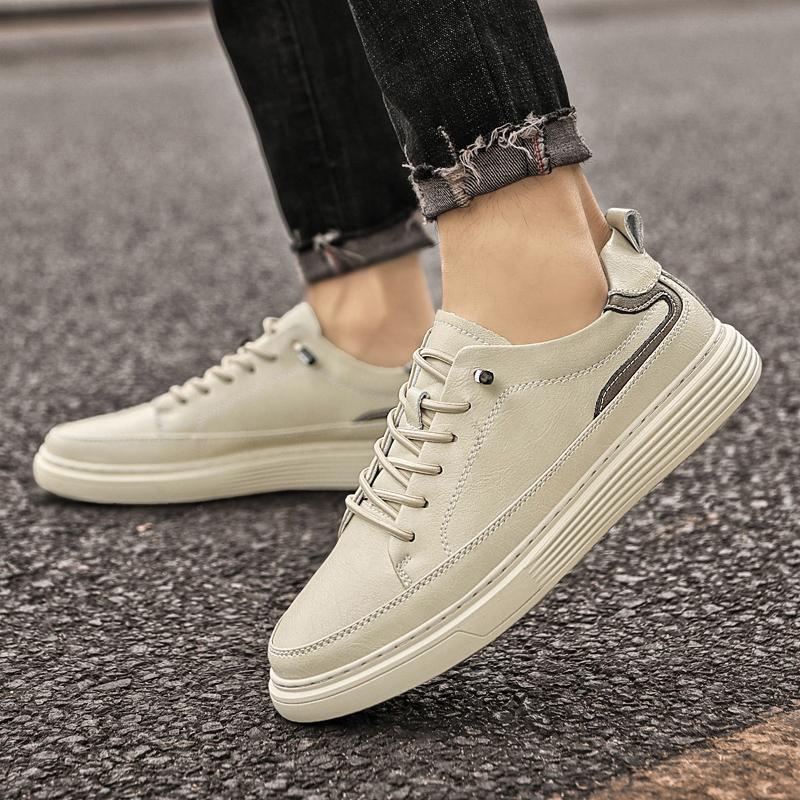 Fashion High Quality Men New Two-layer Cowhide Comfortable Casual Board Shoes Outdoor Autumn Men Breathable Low Top Casual Leather Shoes