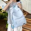 Women Lightweight Waterproof Backpack Solid Color Student Schoolbag