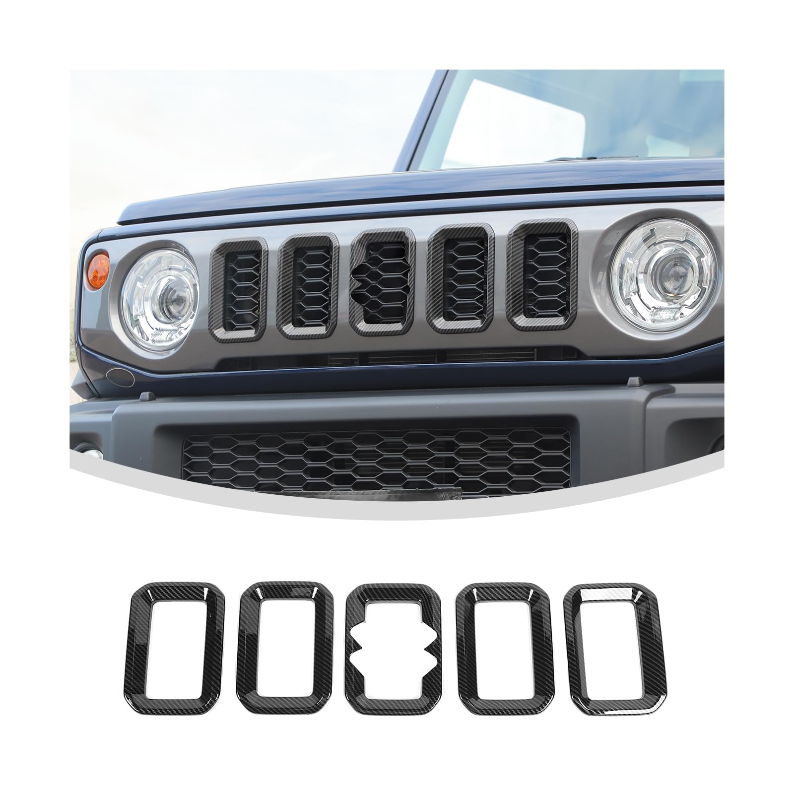 

ANTC 5ps Grille Cover for Suzuki Jimny Sierra JB64 JB74 2019+ Vehicles Grille Insert Accessories Grille Guard Light Rim чёрный