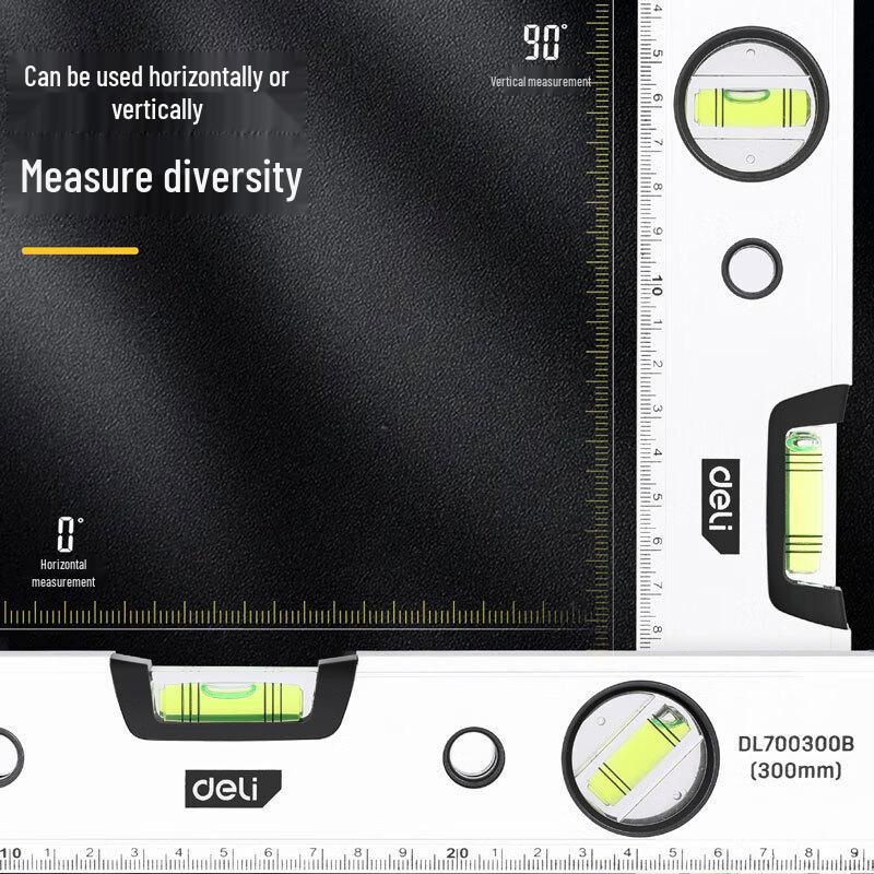 Deli Strong Magnetic Aluminum Alloy High-Precision Level Ruler