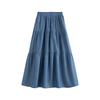Chuyu Women's Faux Denim A-line Tiered Skirt
