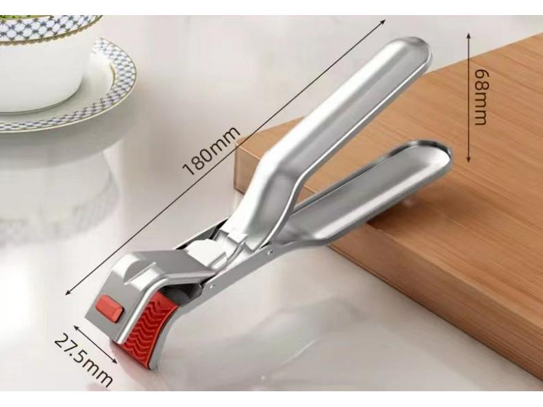 Heat-Resistant Stainless Steel Bowl and Tray Holder with Non-Slip Grip 08 Plate Clip