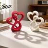 Intertwined Hearts Sculpture Figurine 3D Printed Love Statue