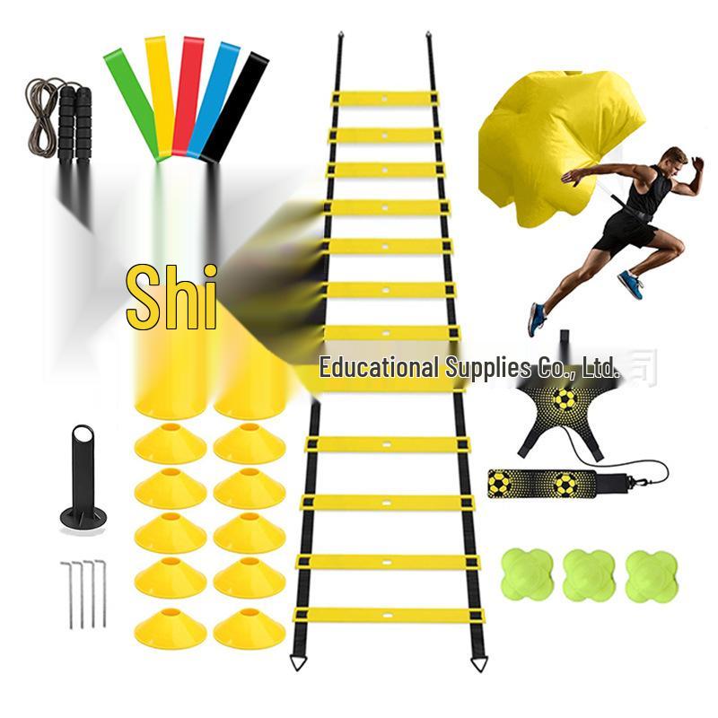 Agility Training Set: Ladder, Cones, Markers & Resistance Parachute for Football