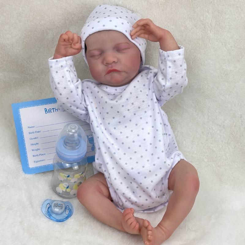 17Inch Reborn Baby Doll Soft Silicone Vinyl Realistic Newborn Toy Gift for Kids