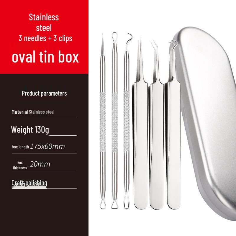 Blackhead Removal Needle and Tweezer Set for Acne and Pimple Extraction