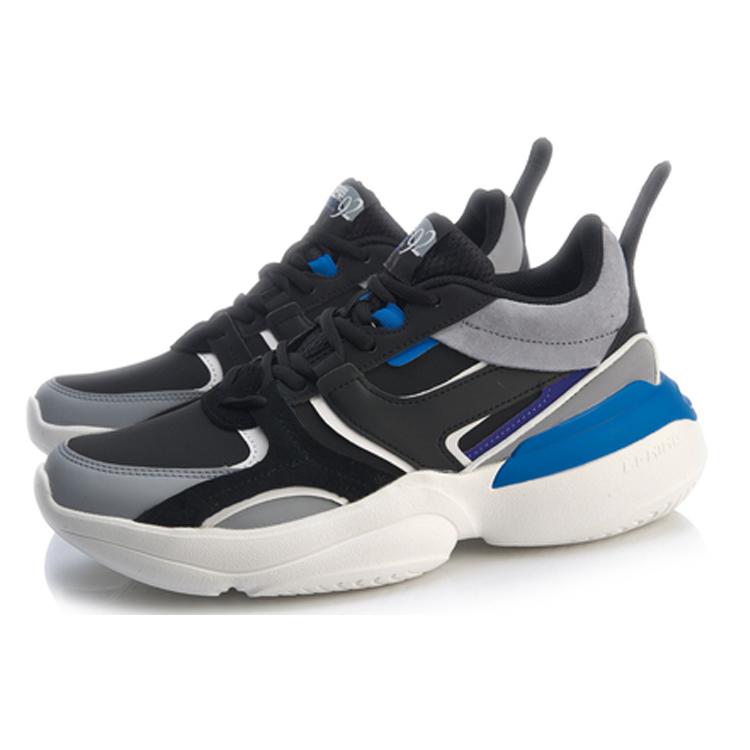 Li Ning Glory 92s Slip Resistant Low top Casual Shoes Unisex Snow Gray AGLP083-8