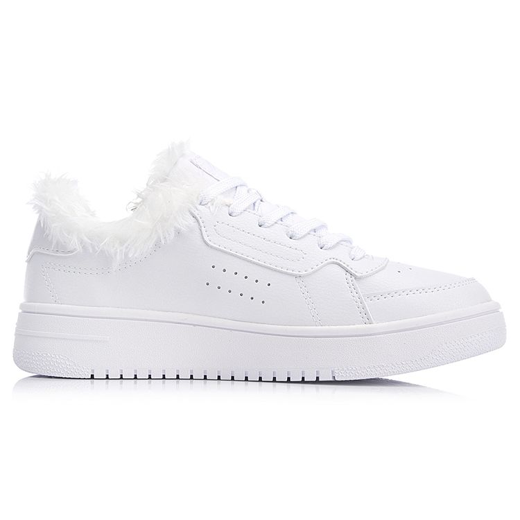 Li-Ning Comfortable Versatile Warm Non-Slip Wear-Resistant Lightweight Low-Top Skate Shoes Women Sneakers White AGCN352-5